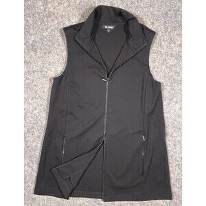Kal Rieman Tunic Vest Small Full Two-Way Zip Black Mock Neck Zip Pocket Made USA
